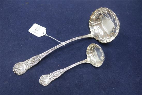 A Tiffany & Co sterling silver soup ladle and matching sauce ladle, 11 oz.